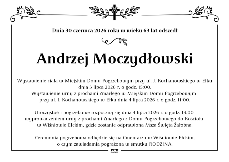 Andrzej Moczydłowski - nekrolog